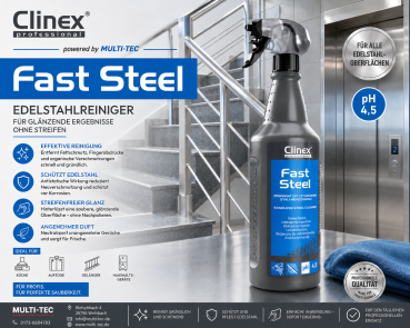 CLINEX Fast Steel Edelstahlreiniger 1L